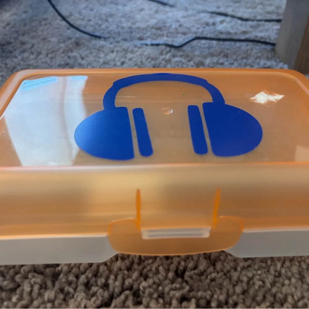 Orange and Blue Headphone Design Case